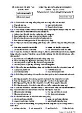 Đề kiểm tra học kì I môn Địa lý Lớp 12 - Mã đề 720 - Năm học 2018-2019 - Sở giáo dục và đào tạo Quảng Nam